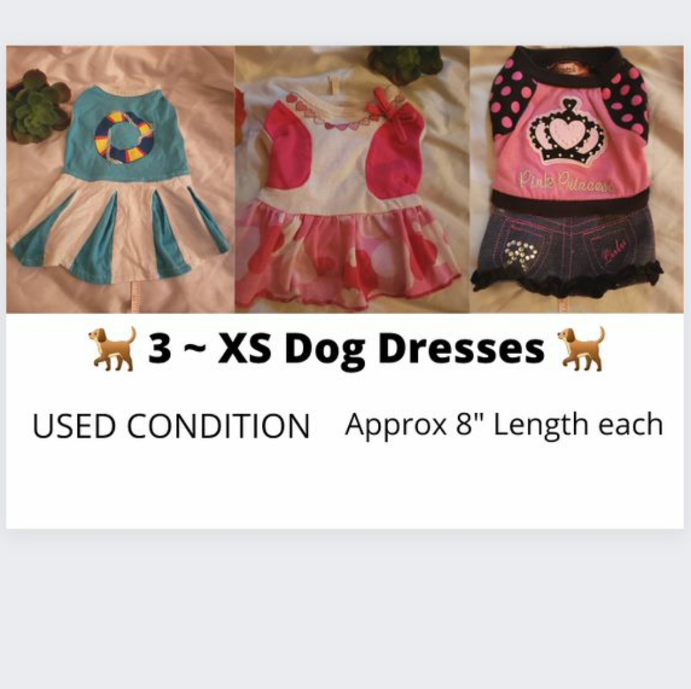 🌈HOST PICK!!! 3 XS Dog Dresses 🐕